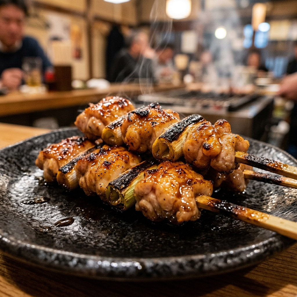 备长炭火烤鸡肉串